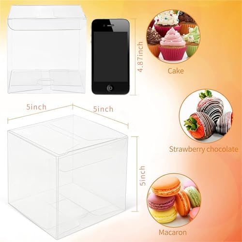 COTOPHER 5x5x5 Inches Clear Gift Boxes 35 Pcs Clear Boxes for Favors - Image 5