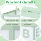 Novabright Wooden Baby Shower Box, ABC Letters Gift Chest Decor, Sage Green - Image 3