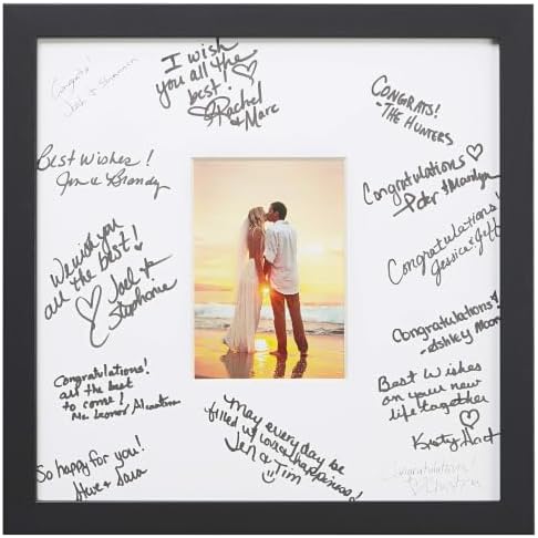 Craig Frames 14x14 Black Picture Frame Matted to 5x7, Home Wall Decor by CraigFrames