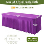 2Pack Spandex Tablecloth for 8FT Rectangle Tables,Table Skirt - Image 3