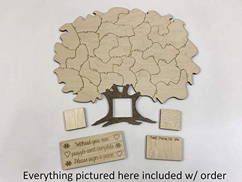 25pc DIY Blank Wooden Tree Puzzle Guest Book Alternative | Add Your Own Personalization - Image 7