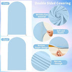 7.2FT Blue Arch Backdrop Cover - Polyester Fitted Wedding Arch Stand Covers Round Top Chiara Arch Backdrop Cover for Birthday Party Banquet Photo Background Decoration - Image 7