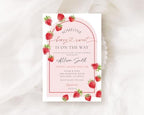 All Ewired Up Girl Baby Shower Invitations and Envelopes, Someone Berry Sweet is On The Way Invitation Card, Strawberry, Party, Decorations, Diaper Raffle, Books for Baby, Personalized - Image 2