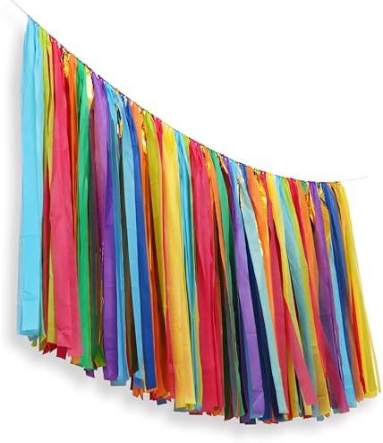 PapaKit 5ft Extra Large Colorful Streamer Fringe Party Backdrop 5ft | Ready to Hang | Vibrant Festive Rain Curtains for Birthday, Fiesta Party Decorations, High-Density Photo Booth Background - Image 4