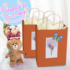 BagDream Medium Gift Bags with Handles 8x4.25x10.5 Inch Orange 100 Pcs Bulk - Image 6