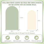 2PCS Arch Backdrop Covers Pea Green Cream (7.2ft+6ft) , 2 Sided Spandex Fitted Arch Stand Covers Background for Wedding Baby Shower Birthday Bridal Shower Party Decorations(Only Covers) - Image 6
