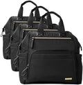 Skip Hop Diaper Bag Backpack: Mainframe Large Capacity Wide Open Structure with Changing Pad & Stroller Attachement, Black with Gold Trim, 14.25x6.25x14.75 Inch (Pack of 3) by Unknown