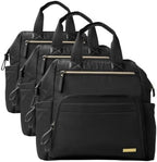 Skip Hop Diaper Bag Backpack: Mainframe Large Capacity Wide Open Structure with Changing Pad & Stroller Attachement, Black with Gold Trim, 14.25x6.25x14.75 Inch (Pack of 3) by Unknown