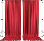 AK TRADING CO. 10 feet x 8 feet IFR Polyester Backdrop Drapes Curtains Panels with Rod Pockets - Wedding Ceremony Party Home Window Decorations - RED by Fabrics%7CEventDecor%7CCrafts%7CUpholsteryFoam