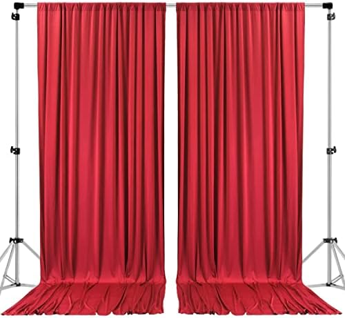AK TRADING CO. 10 feet x 8 feet IFR Polyester Backdrop Drapes Curtains Panels with Rod Pockets - Wedding Ceremony Party Home Window Decorations - RED by Fabrics%7CEventDecor%7CCrafts%7CUpholsteryFoam