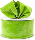 Meseey 4 Inch 50 Yards Lime Green Velvet Wired Ribbon - Premium Soft Velvet Ribbon with Wire Edges for Easter, Christmas, Party, Wedding, Gift Wrapping, DIY Crafts & Spring Decor by MeseeyRibbonBow