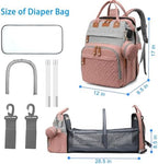 Jeryswet Baby Diaper Bags with Changing Station, Waterproof Large Capacity Diaper Bag Backpack for Moms Dads with USB Charging Port and Stroller Straps, Baby Shower Gifts, Pink-Grey - Image 6