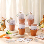 Ctosree 24 Sets Easter Seed Packets Party Favors with Mini Pots Bunny Tags - Image 3