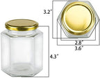 16 oz Hexagon Glass Honey Jars with Lids, 12 Pack Mason Jars - Image 2