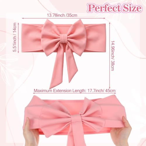 10 Pcs Pink Chair Sashes, 13.7 ×15 inch Pink Bows Chair Bows Sashes Elastic - Image 2