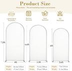 Ivory Arch Cover 7.2FT 6FT Wedding Arch Backdrop Covers Set of 2 Spandex Fitted Metal Arch Stand Covers for Birthday Baby Shower Party Decor Girls Bridal Banquet Photo Booth Balloon Arch Background - Image 6