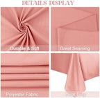 4 Pack Rectangle Tablecloth for 6 Foot Tables Washable Polyester Table Cover for Wedding Dining Table Parties Banquet（70x120 Dusty Rose） - Image 4