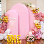 Pink Blue Arch Cover 3 Set-6FT, 5FT, 4FT Arch Backdrop Cover Spandex Fitted 2- Color Fabric Stand Covers for Gender Reveal Baby Shower Boy and GILR Birthday Party Photo Background Decorations - Image 3
