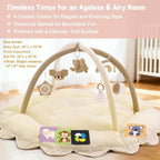 5-in-1 Baby Activity Gym & Play Mat with 6 Hanging Toys, Tummy Time Mat & Cards - Extra Large, Reversible Machine Washable Pad - Gift for Newborns, Infants 0-12 Months, Cream - Image 5