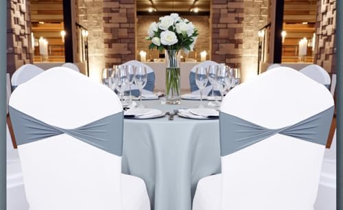 MDS Pack of 50 Spandex Chair Sashes Without Slider Buckles – Dusty Blue - Image 6