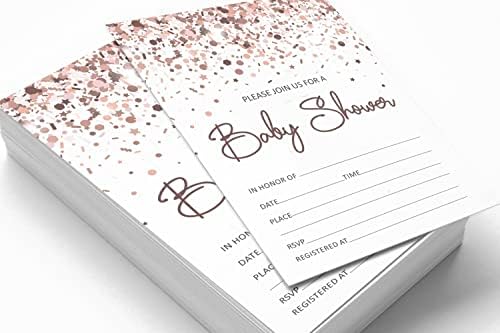 Pack of 30, Boy/Girl Baby Shower Party Collection, Baby Shower Invitation Cards, Fill in the Blank Invites WIth Envelopes, Confetti Theme Party Supplies - Image 3