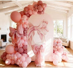 Pink Bow Arch Backdrop Cover Girls Bridal Baby Shower Birthday Party 7.2ft - Image 3