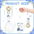 50pcs Blue Quinceanera Mini Handheld Fans for Sweet 15 Birthday Party Favor - Image 3