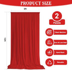 10x10ft Wrinkle Free Red Backdrop Curtain for Parties, Soft Red Christmas Photo Backdrop Curtains, Polyester Photo Backdrop Drapes for Birthday Party Baby Shower Photography Background - Image 3
