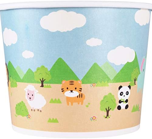 Karat [16oz - 1000 ct] Paper Ice Cream Cups & Soup Bowls for Hot/ Cold Food - Ideal for Soup, Ice Cream, Gelato, Yogurt and Snacks - Safari Theme - Image 4