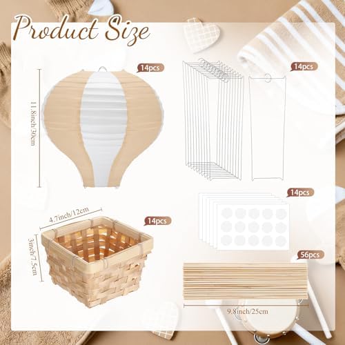 Meooeck 14 Sets Light Brown Hot Air Balloon Table Centerpieces Decor - Image 2