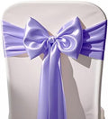 50 Pack Satin Lavender Chair Sashes Bows 7x108 inches Wedding Satin Ribbons by WENSINL