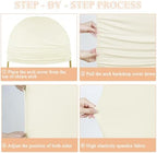Set of 3 Wedding Arch Cover 6ft 6.6ft 7.2ft Ivory Arch Cover Chiara Arch Backdrop Cover Spandex Arch Stand Cover Balloon Arch Covers Stretchy Backdrop for Wedding Ceremony Birthday Party Events - Image 6