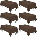 YMHPRIDE 6 Pack Brown Tablecloth 60 x102 inch Polyester Table Cloth for 6 Foot Rectangle Tables, Stain and Wrinkle Resistant Washable Fabric Polyester Table Covers for Wedding Party Banquet by YMHPRIDE