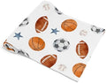 Sweet Jojo Designs Baby Muslin Swaddle Blankets (Sports Theme) - 47x47 for Newborn Boys Nursery, Lightweight 100% Cotton Blanket (Watercolor Vintage Sport Themed, Soccer, Football Baseball Basketball) by SweetJojoDesigns