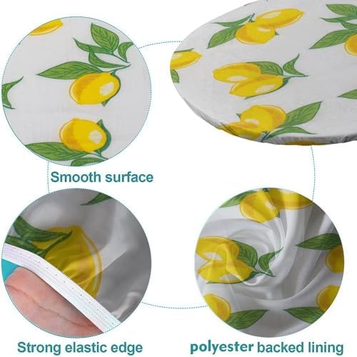 Lemon Love Print Oval Tablecloth Greaseproof Waterproof Elastic for Dining Table Buffet Parties and Camping Fits for 42" x 60" Oval Table - Image 5