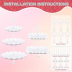 12-Pack Dessert Table Display Set, 6 Cupcake Stands and 6 Dessert Trays, Plastic Dessert Display Stands and Cake Stand, Treat Table Displays Set for Wedding, Baby Shower, Tea Party (White) - Image 3