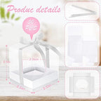 Thenshop 50 Pcs Clear Cupcake Boxes Individual 3.5 Inch, White - Image 2