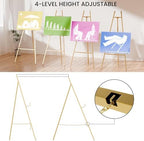 Gold Easel Stand for Sign, Heavy Duty Easel, 4-Tier Adjustable Art Easel for Painting, Wedding Sign 2pc - Image 6