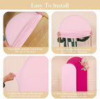 Pink and Hot Pink Arch Cover 2 Set - 7.2FT and 6FT Arch Backdrop Cover Spandex Fitted Wedding Arch Stand Covers for Baby Shower Girls Birthday Party Photo Balloon Arch Covers Stretchy Backdrop - Image 6