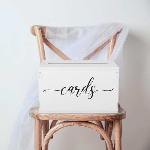 Wooden Wedding Card Box with Slot and Lid | Graduation Card Box for Party 2026 | Grad Gift Money Envelope Holder for Reception, Bridal Shower, Birthday, Retirement | Rustic Keepsake Decorations - Image 4