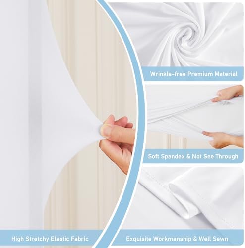 6.6FT x 6.6FT White Square Backdrop Arch Cover Double-Sided Spandex Arch Covers Fitted Wedding Arch Stand Cover Stretchy Backdrop for Balloon Arches Birthday Baby Shower Party Banquet Decorations - Image 5