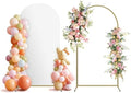 Arch Backdrop Stand and Cover Set, Metal Balloon Arch Backdrop 7.2ft, Gold Arched Stand Frame for Wedding, Parties,Birthday, Backdrop Decorations (White,7.2ft) by Holldoor