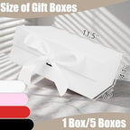 Aimyoo 5 Pack Large White Gift Box with Ribbon, 11.5x8.6x4.1 inch Groomsman Proposal Box for Presents with Magnetic Closure Lids, Rectangle Collapsible Luxury Box for Wedding, Christmas, Birthday - Image 2