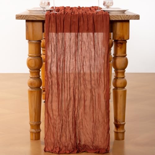 DeZerlor Terracotta Cheesecloth Table Runners 10 Pack Fall Runners - Image 5