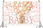 15x8ft Bear Theme Baby Shower Decorations Backdrop We Can Bearly Wait Baby Hot Air Pink Balloon Stars Clouds Background Gender Reveal Sweet Girl Birthday Party Banner Photo Booth - Image 4