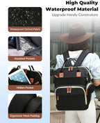 Diaper Bag with Changing Station, Waterproof 3 in 1 Diaper Backpack with Foldable Changing Pad, Insulated Bottle Holders,Large Travel Backpack for Mom & Dad, Baby essentials,Black - Image 6