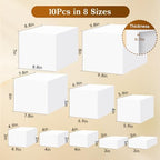 10pcs Buffet Risers,Dessert Table Display Set,WhiteBuffet Risers,Acrylic Boxes For DisplayWhite,Catering Supplies Buffet Display,Cube Boxes NestingRisers,Big Size(10"-9"-8"-7"-6"-5"-4"-4"-3"-3") - Image 2