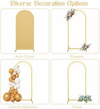7.2FT, 6FT Wedding Arch Stand and Matching Khaki Spandex Fitted Arch Backdrop Cover Set, Round Top Chiara Backdrop Stands and Covers for Birthday Party Baby Shower Banquet Arch Decor (Khaki) - Image 5