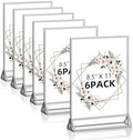 PPH-Sisy Acrylic Sign Holder 8.5x11 Double-Sided Silver Picture Frames Clear Sign Holder for Flyer Holder Menu Holder Wedding Table Number Holder Photo Frame - 6 Pack by PPH-SisyPurchaseNow