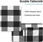 Hiasan Checkered Rectangle Tablecloth 54 x 80 Inch, Black and White - Image 4